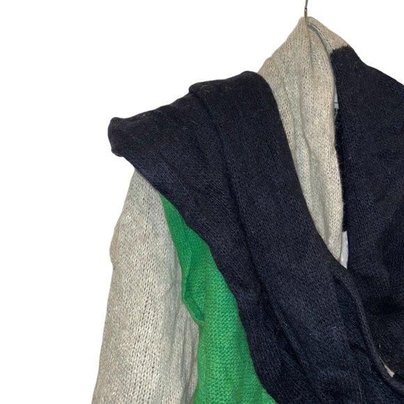 j. crew as new green Rugby Stripe lightweight super long scarf wide shaw… - Picture 4 of 4